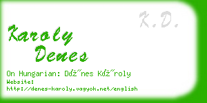 karoly denes business card